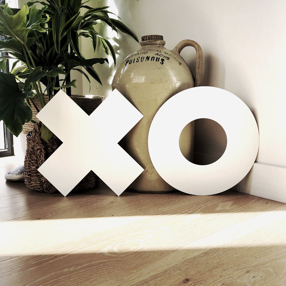 Large white XO Wall decor for bedroom NZ Made by LisaSarah Steel Designs