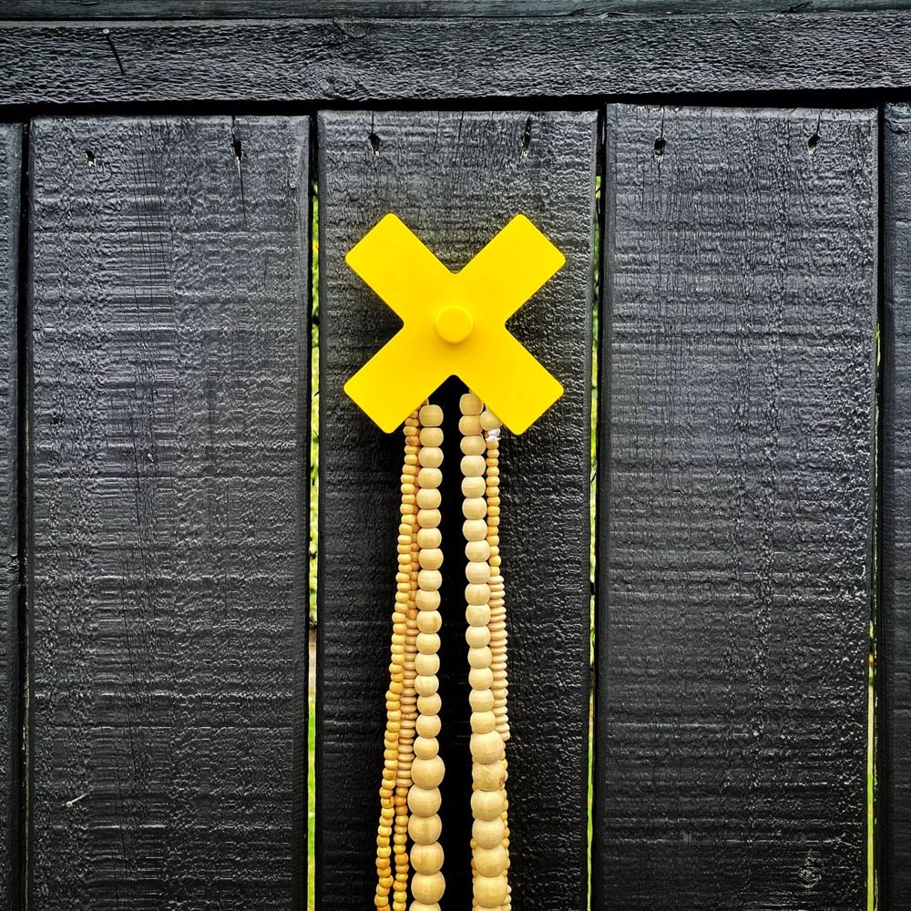 Outdoor Wall Hook Cross YELLOW
