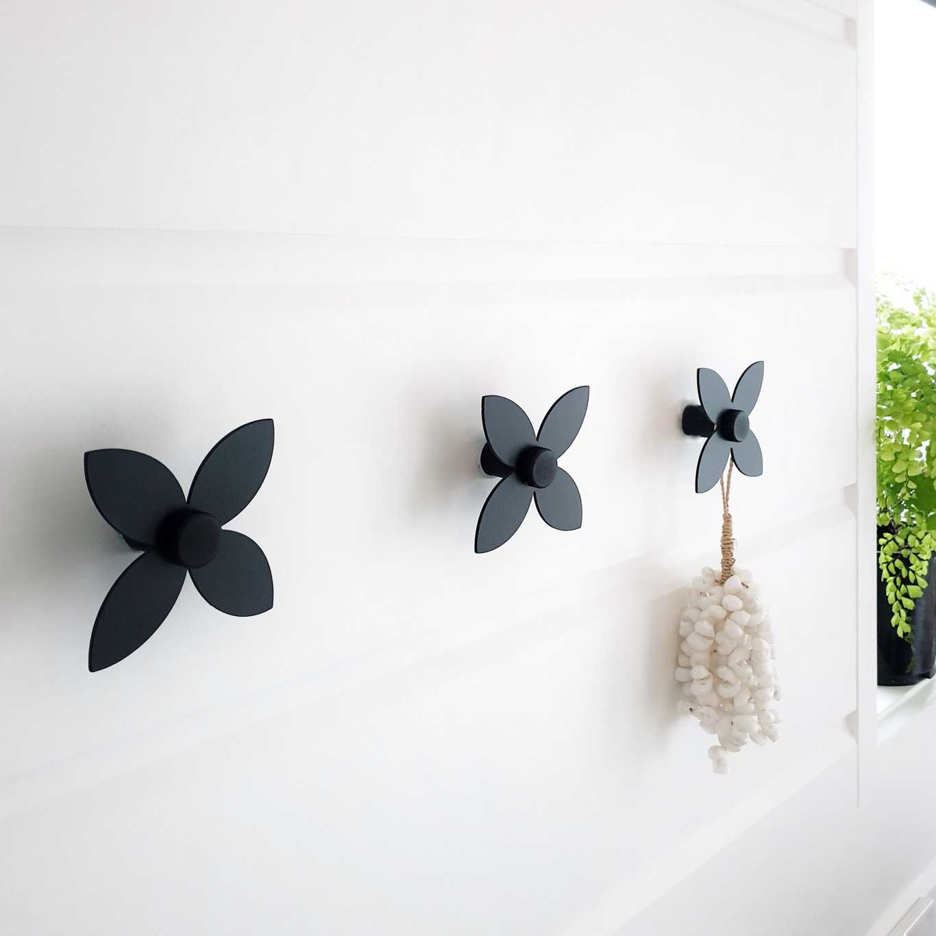 Outdoor Wall hook frangipani (set of 3) - LisaSarah Steel Designs NZ