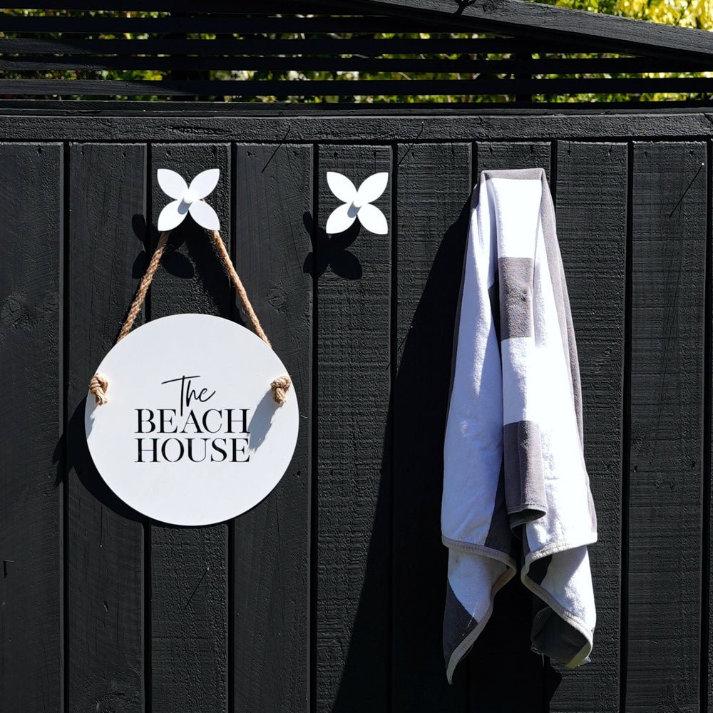 Large frangipani wall hooks for indoor and outdoor walls by LisaSarah