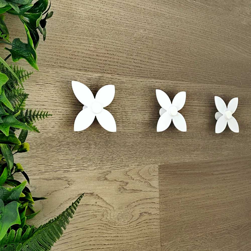 Outdoor Wall hook frangipani WHITE (set of 3) - LisaSarah Steel Designs NZ