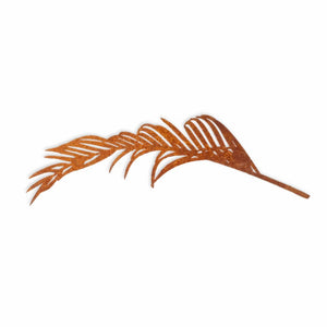 Corten steel garden palm leaf for wall. 