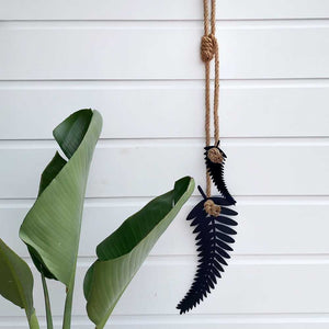 Silver fern hanging - LisaSarah Steel Designs NZ