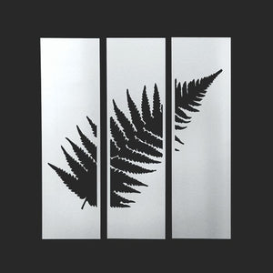 Silver Fern Triptych 65cm tall - LisaSarah Steel Designs NZ
