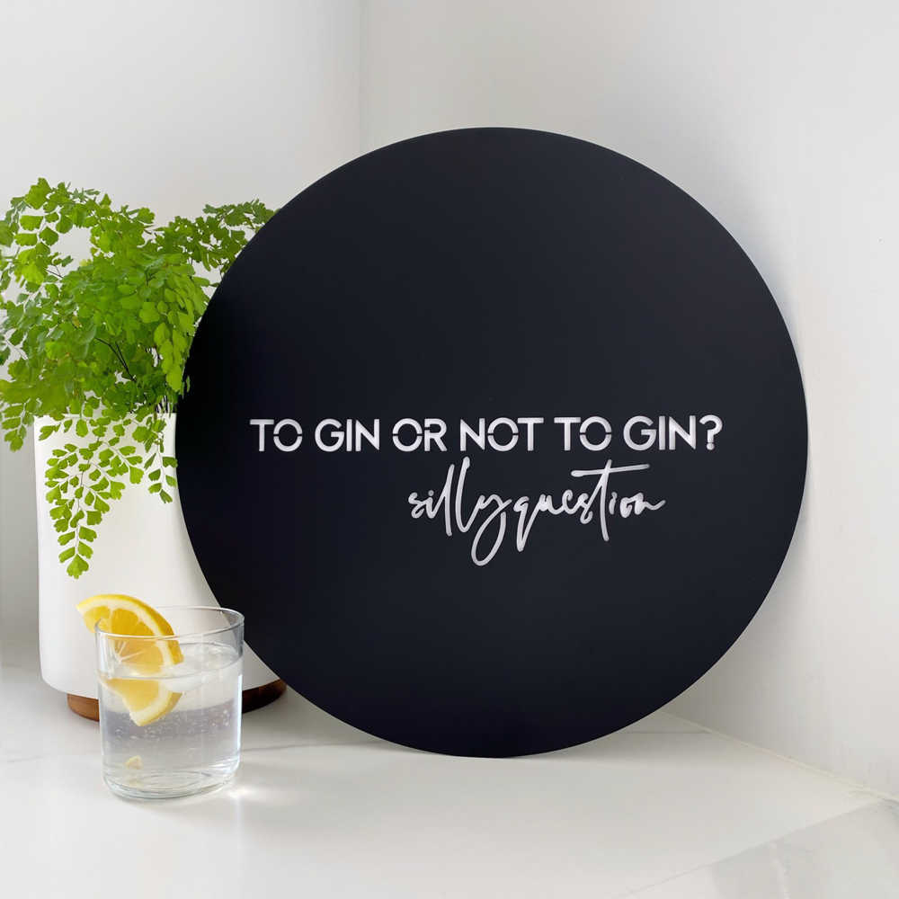 To gin or not to gin black steel sign - LisaSarah Steel Designs NZ