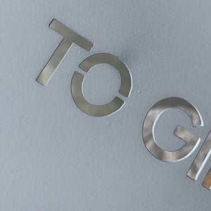 Up close white steel artwork