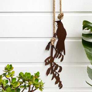 Tui & Flax Wall Hanging CORTEN - LisaSarah Steel Designs NZ