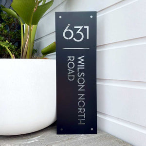 Vertical Custom address sign Large (60cm x 20cm) - LisaSarah Steel Designs NZ