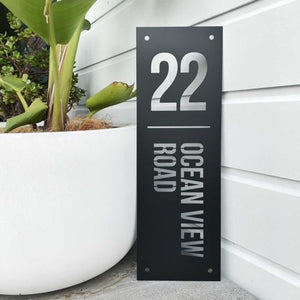 Black House Number Sign LisaSarah Steel NZ