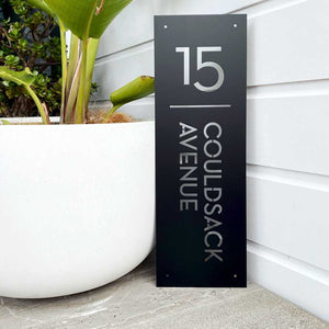 Vertical Custom address sign Large (60cm x 20cm) - LisaSarah Steel Designs NZ