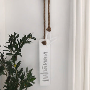 whānau with heart and rope wall decor NZ Maori design. 